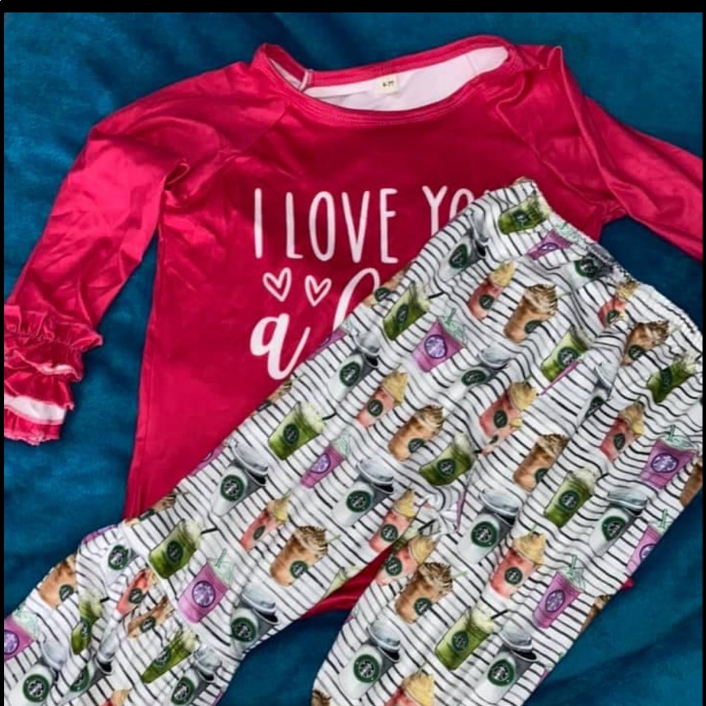 2 piece toddler outfit. Starbucks and ruffles